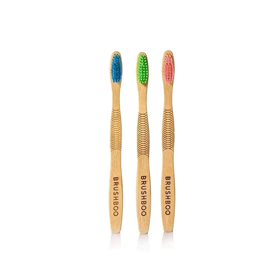 PACK 3 ADULT BRUSHES - PINK, GREEN AND BLUE  