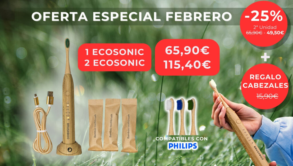 oferta cepillo de dientes eléctrico Ecosonic, 25%dto segunda unidad